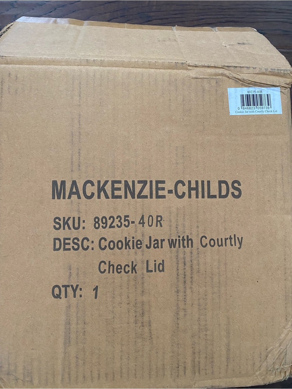 MacKenzie-Childs Courtly Check Cookie Jar NWT - Picture 5 of 5